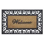 Wrought Iron Rubber Door Mat, Fleur De Lis - 18 Inch Width, 30 Inch Length - Durable, Easy to Clean & Decorative Outdoor Welcome Mats - Heavy Duty for All Weather - Doormat Traps Dirt, & Mud 3