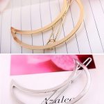 BeautyMood 6pcs Minimalist Dainty Gold Silver Hollow Geometric Metal Hairpin Hair Clip Clamps,Circle, Triangle and Moon 13