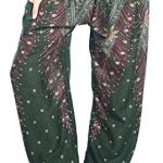 Boho Vib Women's Rayon Print Smocked Waist Boho Harem Yoga Pants 16