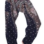 Boho Vib Women's Rayon Print Smocked Waist Boho Harem Yoga Pants 19