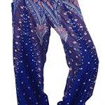 Boho Vib Women's Rayon Print Smocked Waist Boho Harem Yoga Pants 20