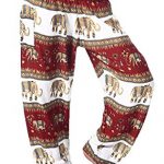 Boho Vib Women's Rayon Print Smocked Waist Boho Harem Yoga Pants 23