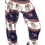 Boho Vib Women's Rayon Print Smocked Waist Boho Harem Yoga Pants 24