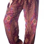 Boho Vib Women's Rayon Print Smocked Waist Boho Harem Yoga Pants 25