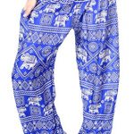 Boho Vib Women's Rayon Print Smocked Waist Boho Harem Yoga Pants 26