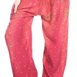 Boho Vib Women's Rayon Print Smocked Waist Boho Harem Yoga Pants 30