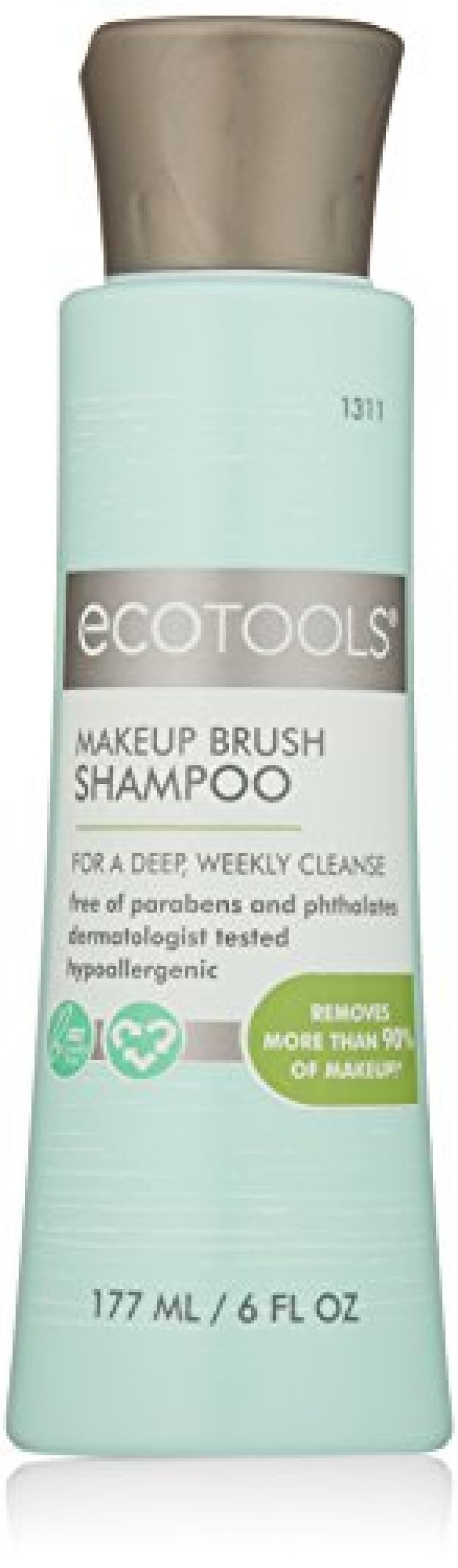 EcoTools Makeup Brush and Sponge Shampoo, Removes Makeup, Dirt, & Impurities From Makeup Brushes & Makeup Blending Sponges, Fragrance-Free, Vegan, & Cruelty-Free, 6 fl.oz./ 177 ml, 1 Count 2
