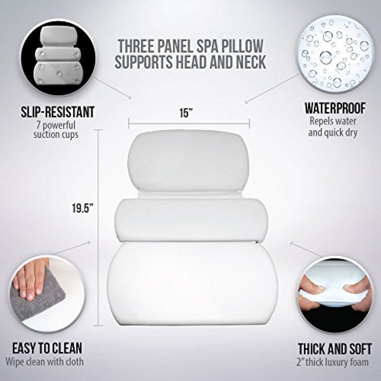 Gorilla Grip Original Spa Bath Pillow Features Powerful Gripping Technology, Comfortable, Soft, Large, 19.5x15, Luxury 3-Panel Design for Shoulder, Neck Support, Fits Any Size Tub, Jacuzzi, Spas 2