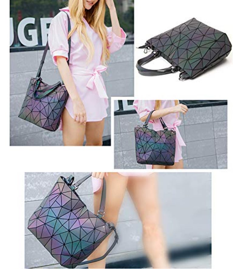 Geometric Luminous Purses and Handbags Holographic Purse Lumikay Bag Reflective Leather Irredescent Tote NO.1 7