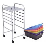 Giantex 6 Storage Drawer Cart Rolling Organizer Cart for Tools Scrapbook Paper Home Office School Multipurpose Mobile Utility Cart (Multicolor) 14