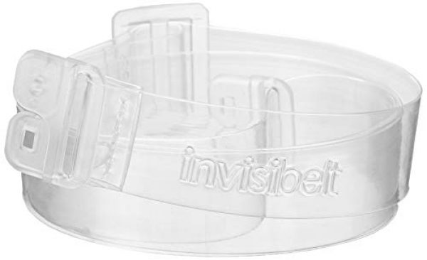 Invisibelt Skinny Belt - Lay Flat, Adjustable, No Buckle Belt with Narrow Band (Clear, Standard) 16