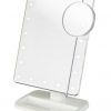Jerdon 8-Inch by 11-Inch Lighted Vanity Mirror - Rectangular Tabletop Mirror in White with 10X Magnification Spot Mirror - Model JS811W 12