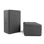 2 Pack 9 inches x 6 inches x 4 inches Black Yoga Blocks - Saver Pack 5