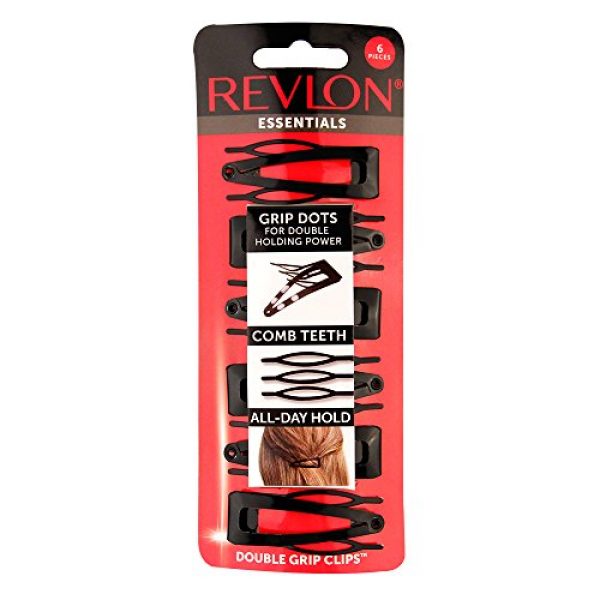 Revlon Double Grip Black Hair Clips, 6 count 18