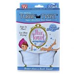 Turbie Twist Microfiber Hair Towel Wrap for Women and Men | 2 Pack | Bathroom Essential Accessories | Quick Dry Hair Turban for Drying Curly, Long & Thick Hair (White, White) 2