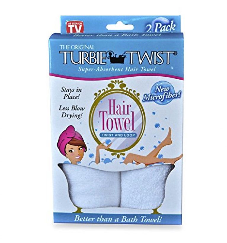 Turbie Twist Microfiber Hair Towel Wrap for Women and Men | 2 Pack | Bathroom Essential Accessories | Quick Dry Hair Turban for Drying Curly, Long & Thick Hair (White, White) 1