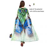 Halloween/Party Butterfly Wings Costumes for Women,Soft Fabric Butterfly Shawl Fairy Ladies Nymph Pixie Festival Rave Dress 6