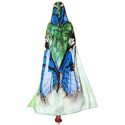 Halloween/Party Butterfly Wings Costumes for Women,Soft Fabric Butterfly Shawl Fairy Ladies Nymph Pixie Festival Rave Dress 3
