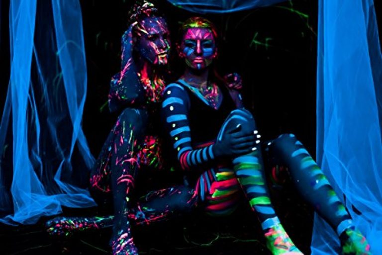 Midnight Glo Black Light Face and Body Paint (Set of 8 Bottles 0.75 oz. Each) - Neon Fluorescent Paint Safe On Skin, Washable, Non-Toxic 4