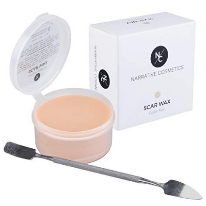 Narrative Cosmetics Scar Wax with Double-Ended Spatula, Moldable Wax for Realistic Cuts and Injuries, Professional Makeup for the Stage, Film, Costumes, Cosplay, SFX, Fair Color, 2.5 Oz. 24