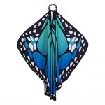 Aunavey Christmas Party Soft Fabric Butterfly Wings Shawl Fairy Ladies Nymph Pixie Costume Accessory ((L) 168cm*(W) 135cm/ 66"*53", Blue Green) 6
