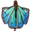 Christmas Party Soft Fabric Butterfly Wings Shawl Fairy Ladies Nymph Pixie Costume Accessory ((L) 168cm*(W) 135cm/ 66"*53", Blue Green) 4