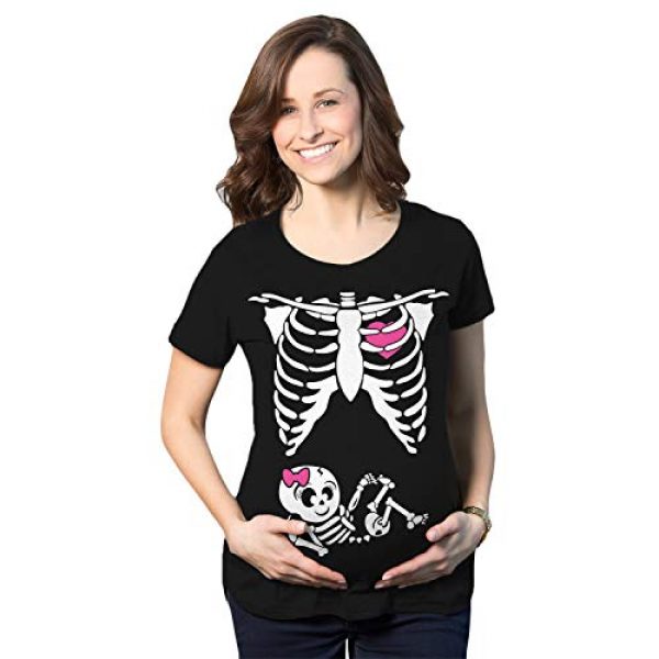 Crazy Dog T-Shirts Maternity Baby Girl Skeleton Cute Halloween Pregnancy Bump Tshirt 7