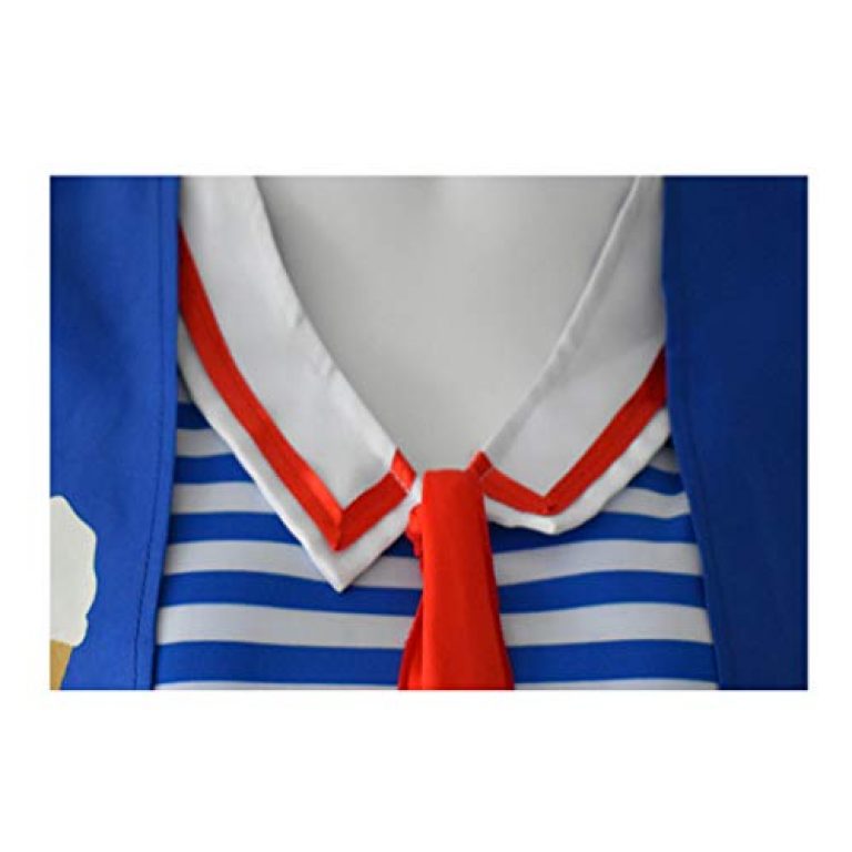 DUNHAO COS Eleven 11 Robin Scoops Ahoy Cosplay Sleeve Dress Womens Girls Halloween Tops Blouses Short Outfit 5