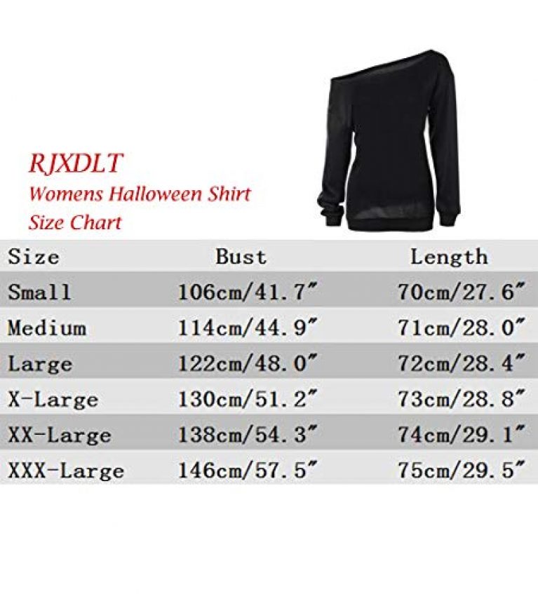 RJXDLT Women's Halloween Shirt Slouchy Sweatshirt Off Shoulder Pumpkin Pullover Top 7