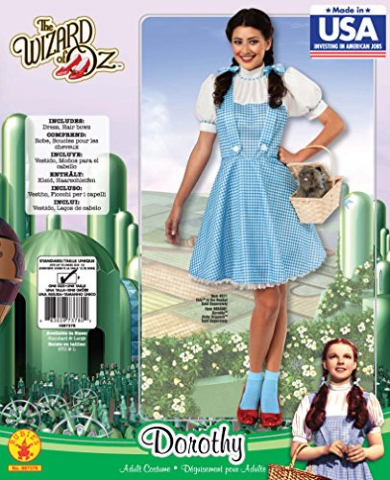 Rubie's womens Wizard of Oz Dorothy Dress and Hair Bows Adult Sized Costumes, Blue/White, Standard US 5