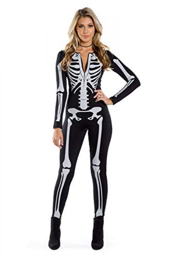 Tipsy Elves Form Fitting & Flattering Skeleton Bodysuits for Halloween - Women's Sexy Skeleton Costume 11