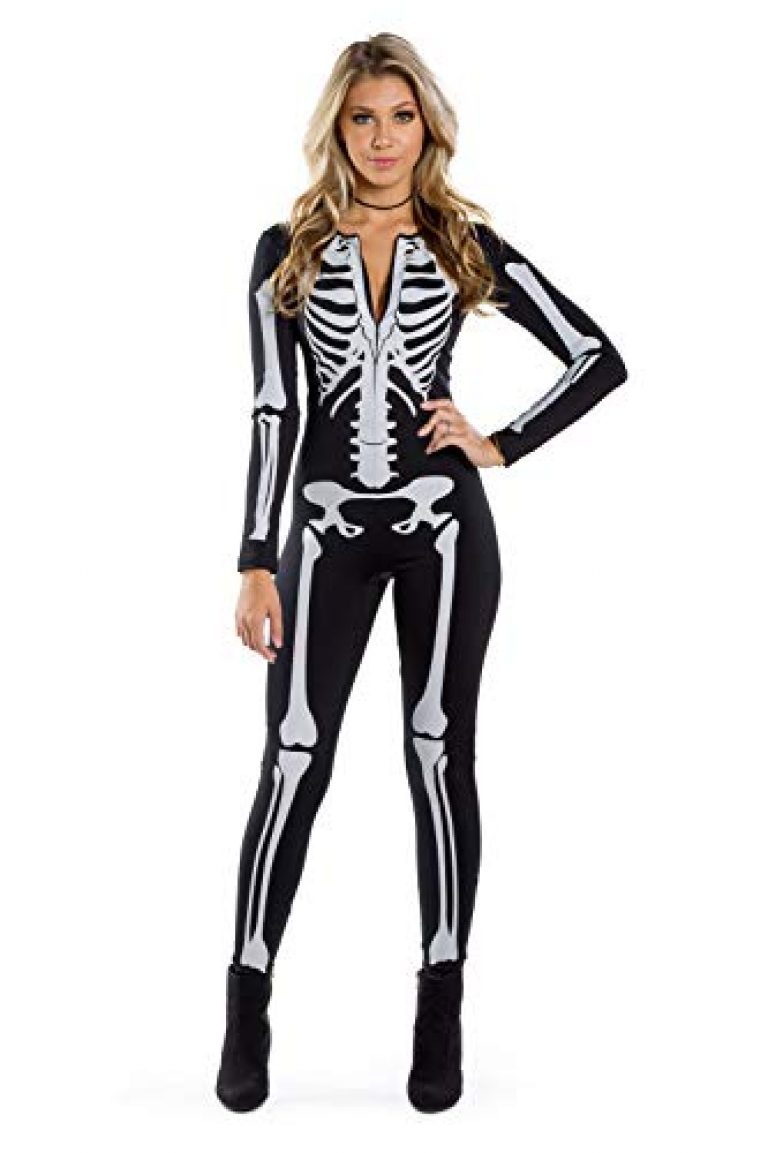 Tipsy Elves Form Fitting & Flattering Skeleton Bodysuits for Halloween - Women's Sexy Skeleton Costume 1