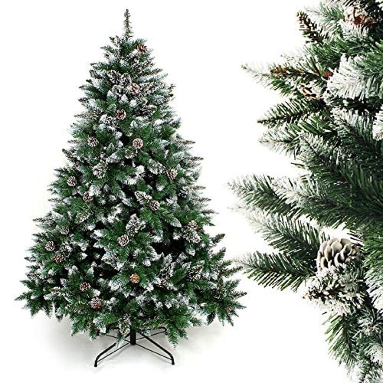 Homde Christmas Tree Artificial Full Xmas Tree 5/6/7 Feet with Bag Flocked Snow Pine Cone (6ft) 1