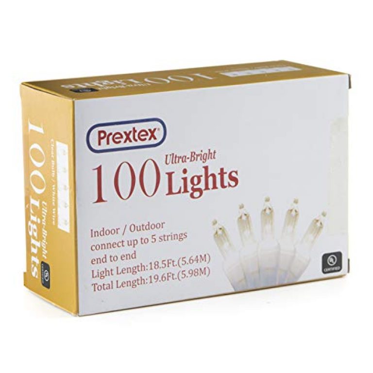 PREXTEX Christmas Lights (20 Feet, 100 Lights) - Clear White Christmas Tree Lights with White Wire - Indoor/Outdoor Waterproof String Lights - Warm White Twinkle Lights 2