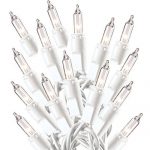 PREXTEX Christmas Lights (20 Feet, 100 Lights) - Clear White Christmas Tree Lights with White Wire - Indoor/Outdoor Waterproof String Lights - Warm White Twinkle Lights 10