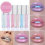 BONNIESTORE 6 Colors Glitter Shimmers Liquid Lip Gloss, Metallic Lipstick Long Lasting Makeup Lipstick Set Moisturizing Dazzling Color Lip Set 8
