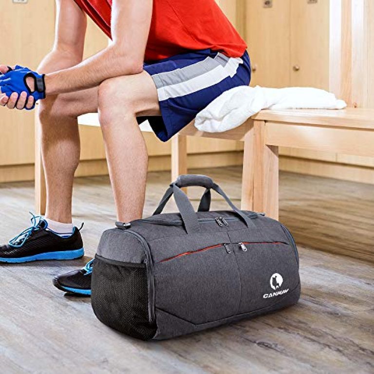 Canway Sports Gym Bag, Travel Duffel bag with Wet Pocket & Shoes Compartment for men women, 45L, Lightweight 6