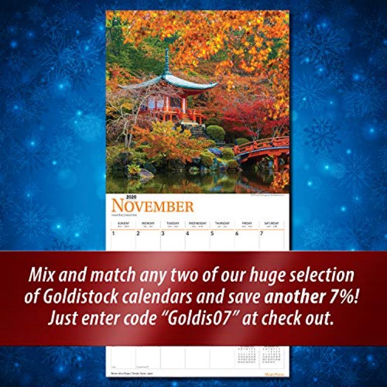 Goldistock 2020 Large Wall Calendar -"Magic Places" - 12" x 24" (Open) - Thick & Sturdy Paper - - Travel The Globe Visiting Magical Places 4