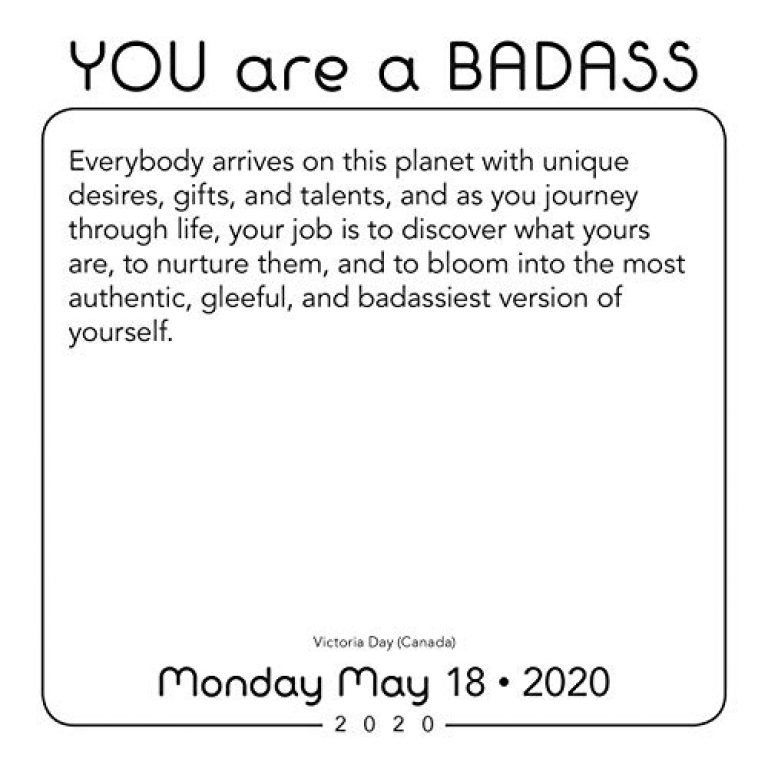 You Are a Badass 2020 Day-to-Day Calendar 3