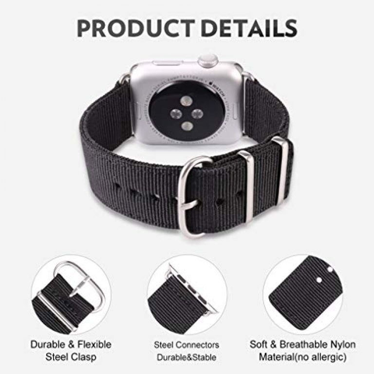 Bandmax Nylon Band Compatible with Apple Watch Rainbow Band 38MM 40MM LGBT Parade Strap Replacement Wristband Accessory New Adapter Compatible for Iwatch Series SE 7/6/5/4/3/2/1 3