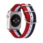 Bandmax Nylon Band Compatible with Apple Watch Rainbow Band 38MM 40MM LGBT Parade Strap Replacement Wristband Accessory New Adapter Compatible for Iwatch Series SE 7/6/5/4/3/2/1 18