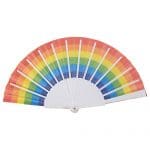 Folding Fans for Gay Pride Parades, Rainbow (9 In, 6 Pack) 9