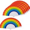 Folding Fans for Gay Pride Parades, Rainbow (9 In, 6 Pack) 3
