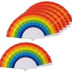 Folding Fans for Gay Pride Parades, Rainbow (9 In, 6 Pack) 7