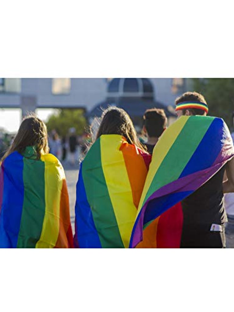 SATINIOR LGBTQ Gay Lesbian Pride Rainbow Set, Rainbow Pride Cape Headband Sunglasses for Festivals Party Celebration and Daily Wear 7