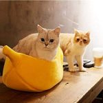 · Petgrow · Cute Banana Cat Bed House Medium Size, Christmas Pet Bed Soft Cat Cuddle Bed, Lovely Pet Supplies for Cats Kittens Rabbit Small Dogs Bed,Yellow 14
