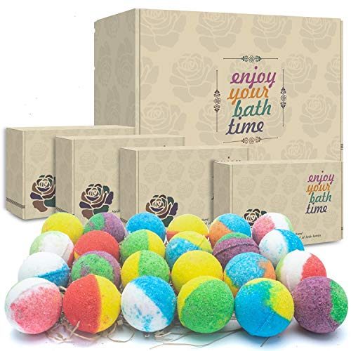 INTEYE Bath Bombs Gift Set, 24 Handmade Fizzies Rich in Essential Oil, Moisturize Dry Skin, Gifts idea for Kids, Her/Him, Wife/Girlfriend, Birthday, Christmas, Mothers Day 8