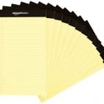 Amazon Basics Narrow Ruled Writing Pad - Canary (50 Sheet Paper Pads, 12 pack) 8