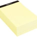 Amazon Basics Narrow Ruled Writing Pad - Canary (50 Sheet Paper Pads, 12 pack) 13
