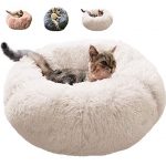 BinetGo Dog Bed Calming Cat and Dog Beds, 20/24/32 inches Cat Bed, Black/Pink/Beige Puppy Bed,Original Calming Donut Cat and Dog Bed in Shag Fur– Machine Washable, Anti Slip Waterproof Bottom 10